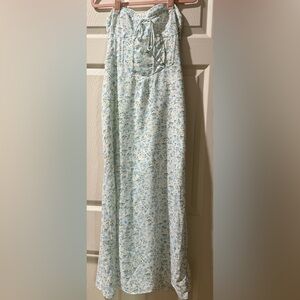 Floral Maxi Dress in Blue and White